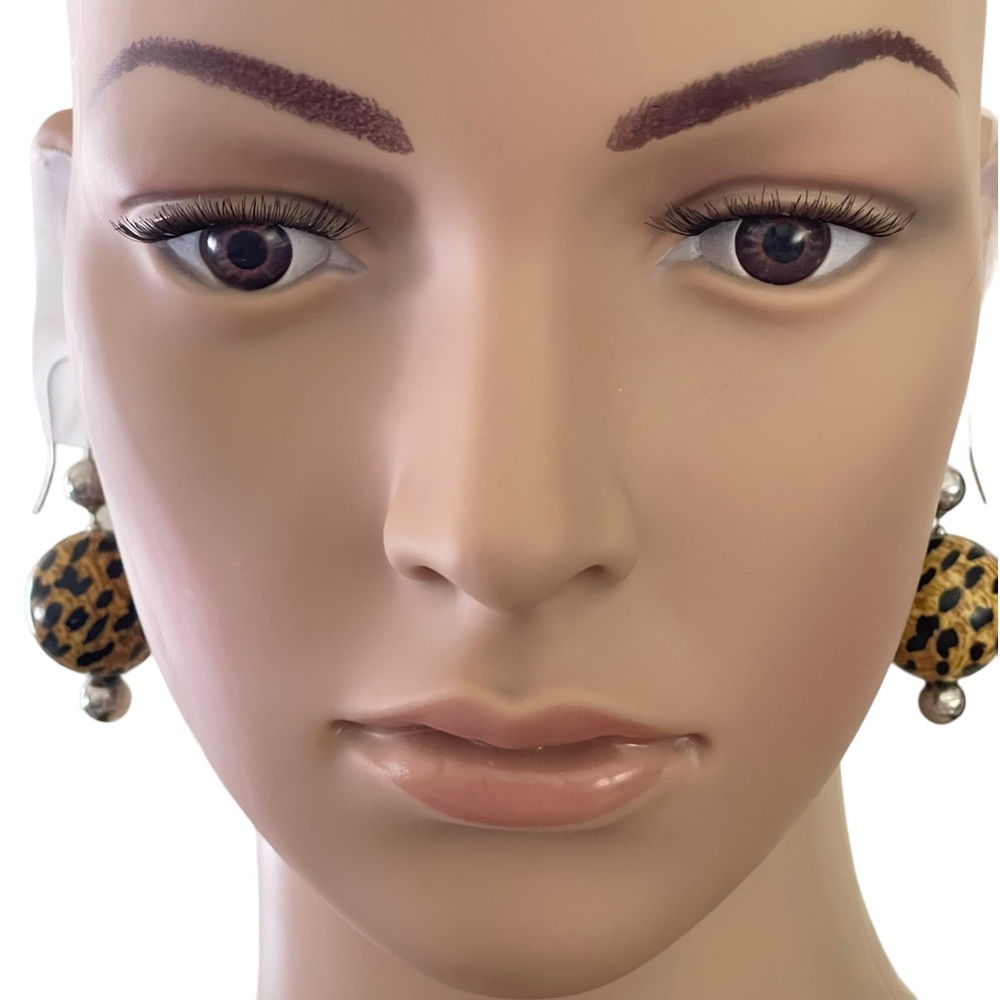 Dolce & Gabbana  Vintage Leopard Earrings/Silver Accents in Excellent Condition